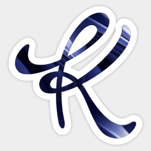 K letter Glassy Look Sticker